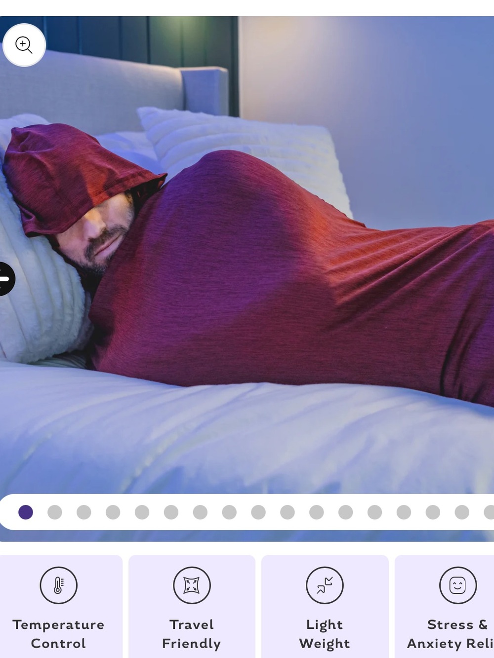 Hug Sleep Hooded Sleep Pod Ruby Red Medium Sensory Sleep Sack